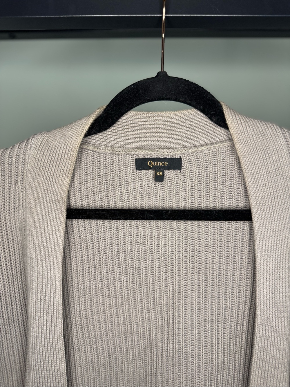 Quince Light Gray Open-Front Ribbed Cardigan - Picture 7 of 8